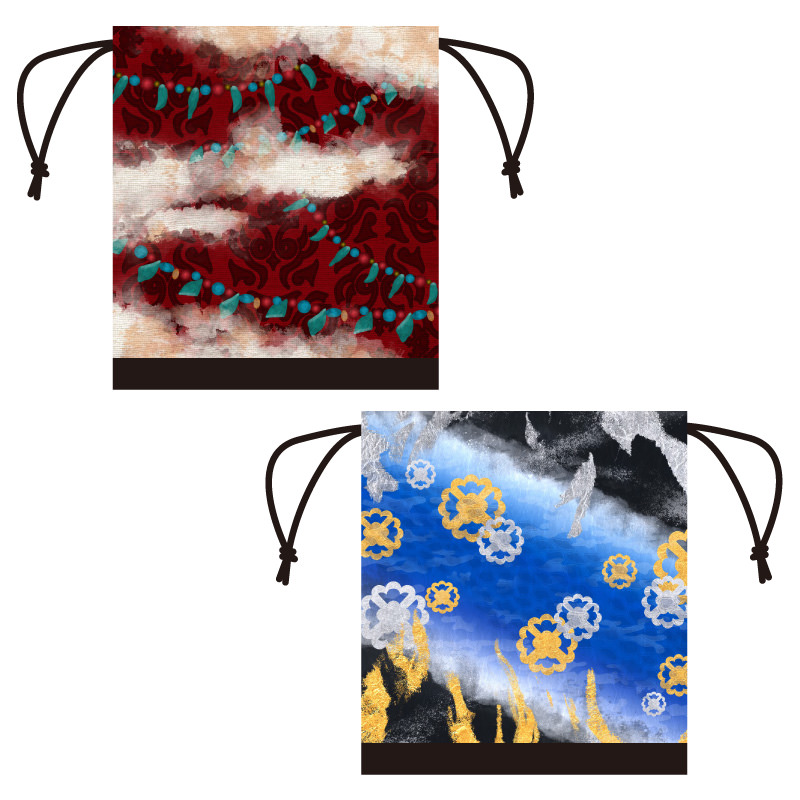 衣裳柄巾着セット